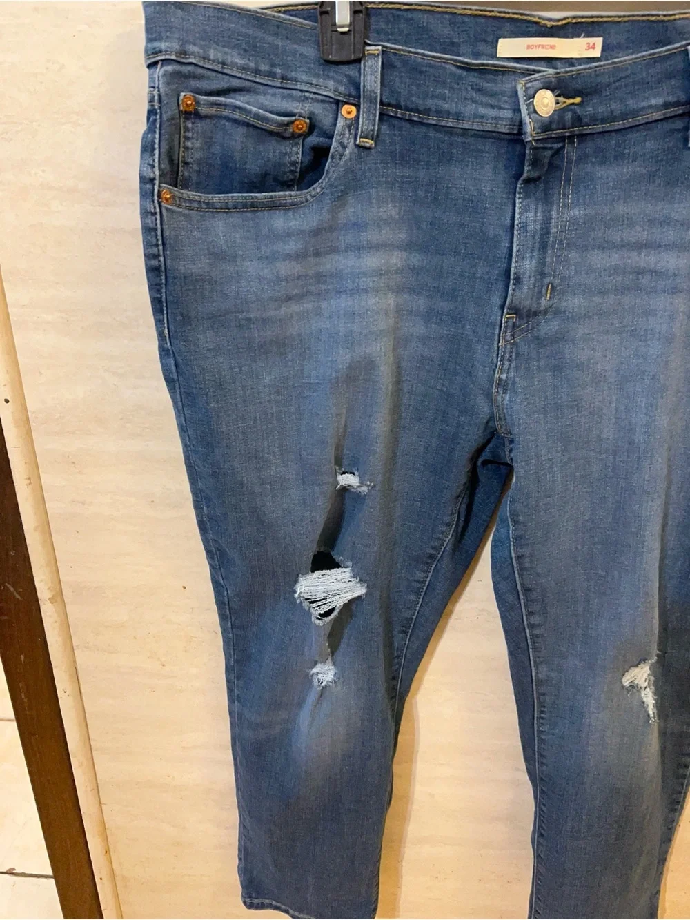 Levi's Women’s Plus Size Distressed Boyfriend Jeans